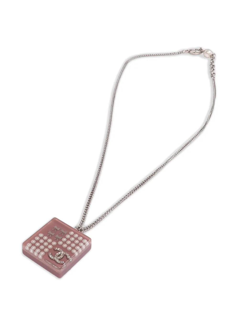 CHANEL Pre-Owned Collana CC con perle sintetiche - Argento
