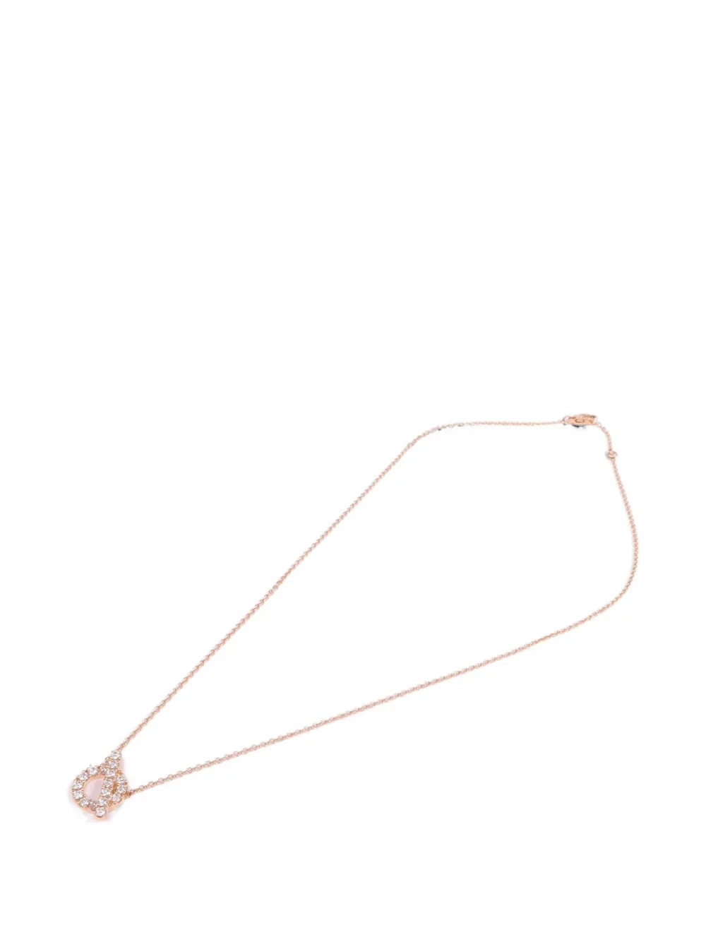 Pre-owned Hermes Finesse Diamond Necklace In Pink
