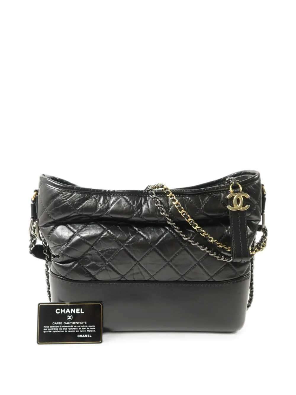 CHANEL Pre-Owned Gabrielle schoudertas met kettingband Zwart