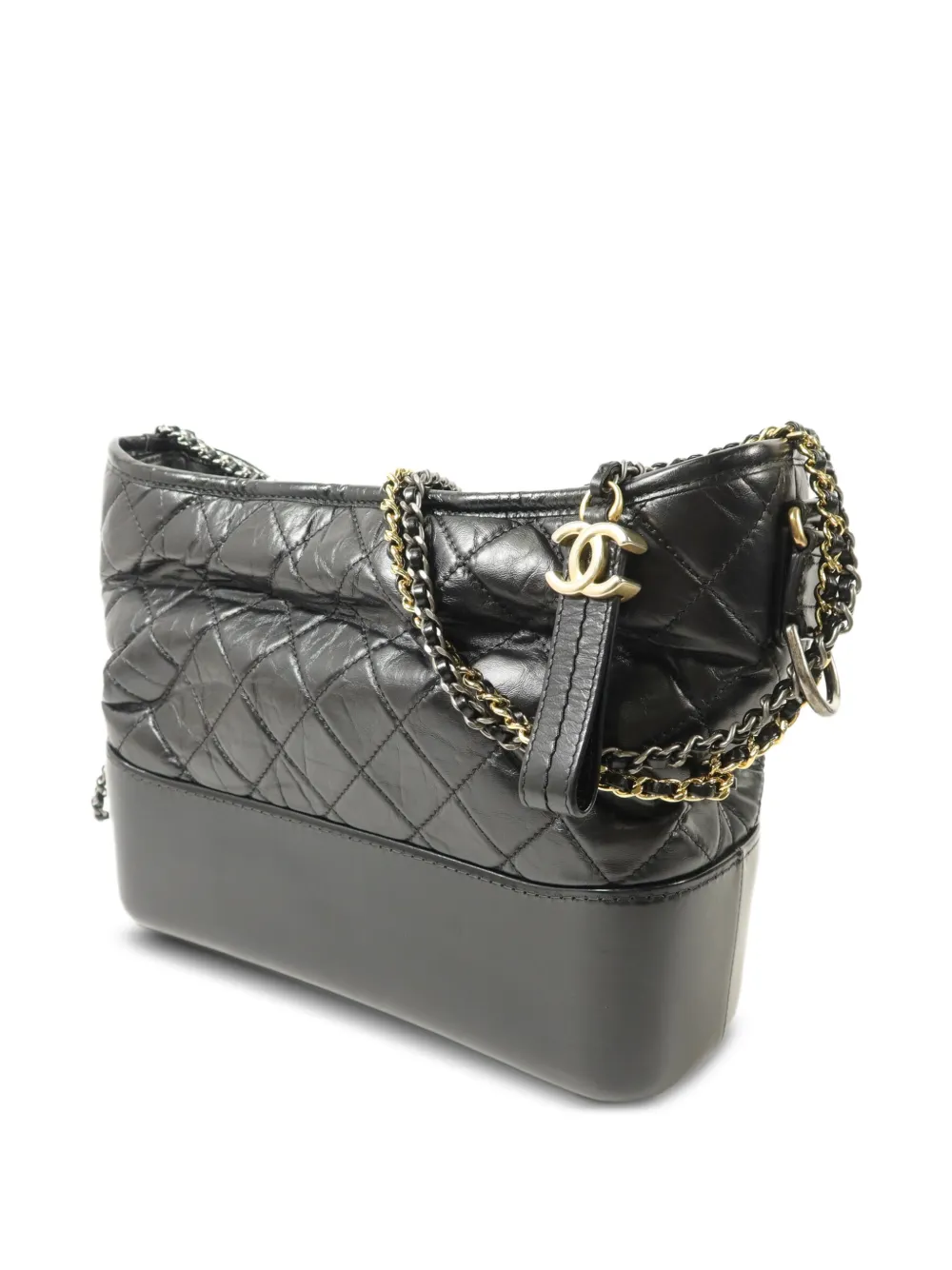 CHANEL Pre-Owned Gabrielle schoudertas met kettingband Zwart