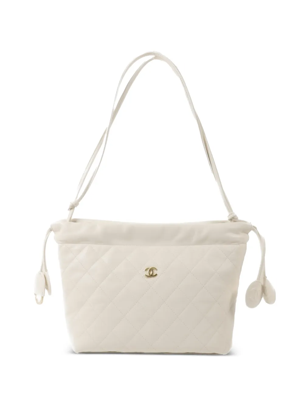 CHANEL Pre-Owned Gesteppte Schultertasche mit CC - Weiß