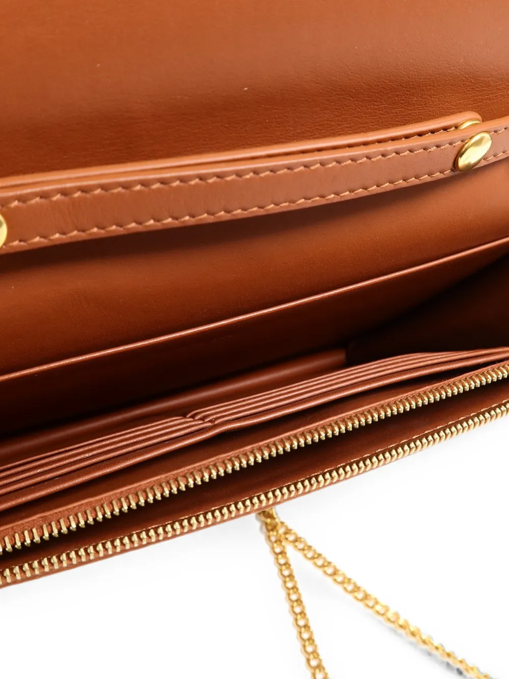 Celine Pre-Owned Frame Wallet on Chain schoudertas Bruin