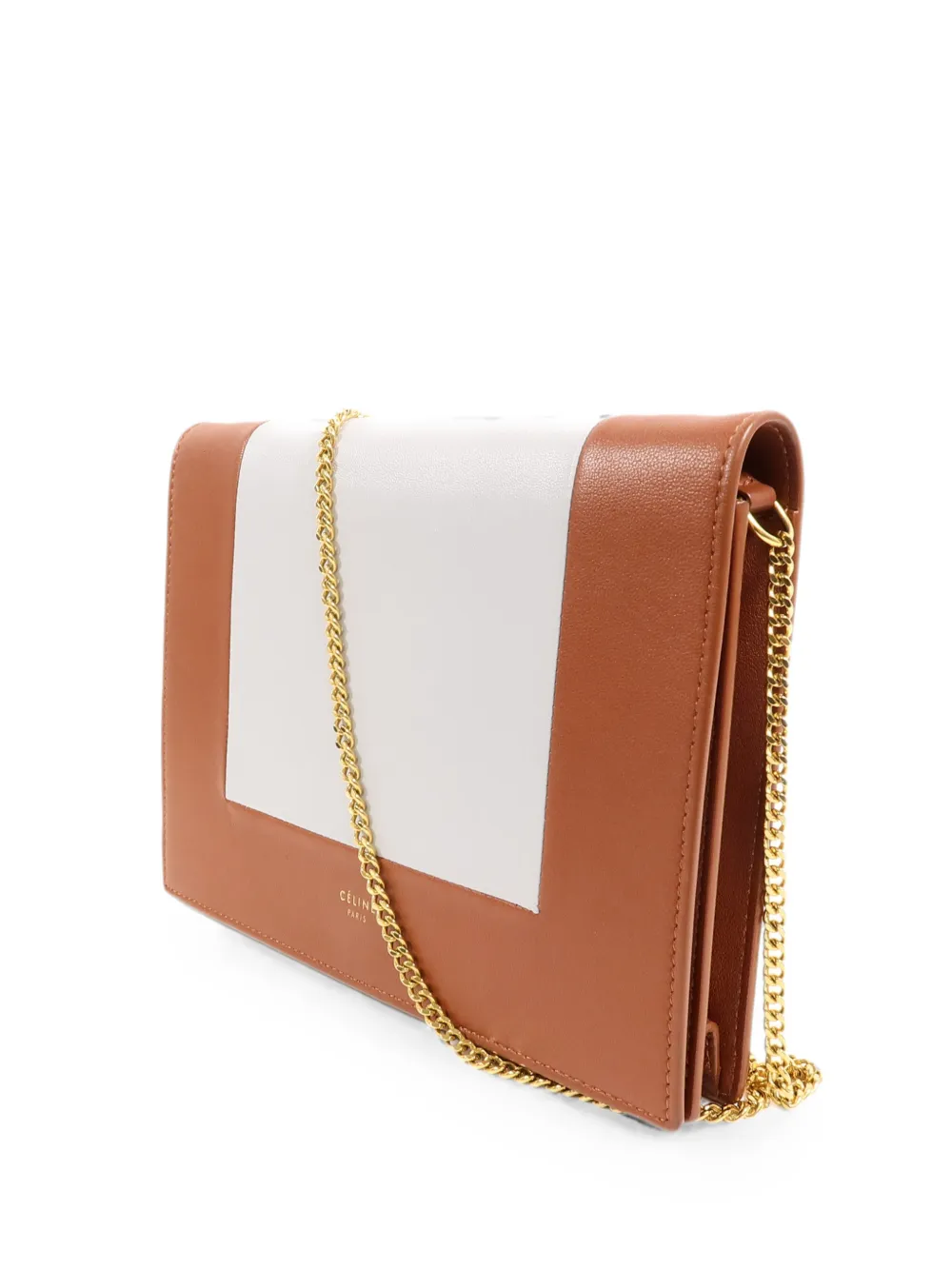 Celine Pre-Owned Frame Wallet on Chain schoudertas Bruin