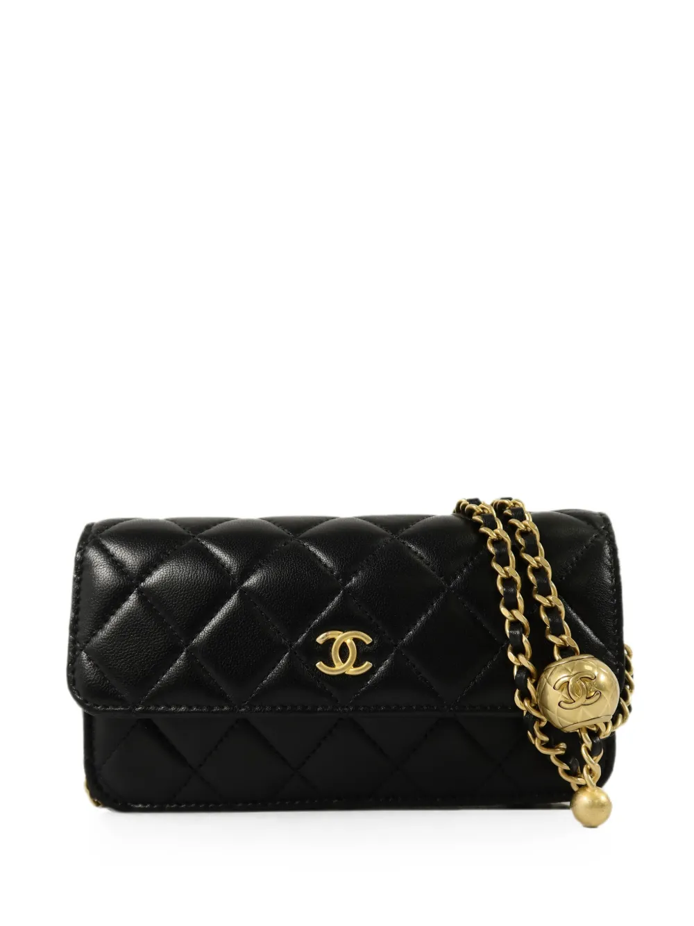 CHANEL Pre-Owned Gesteppte Schultertasche mit CC - Schwarz