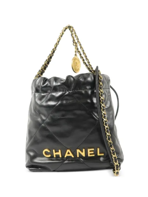 CHANEL Pre-Owned mini 22 leather tote bag