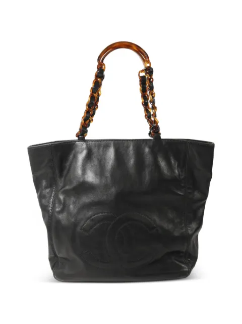 CHANEL Pre-Owned CC 玳瑁纹手柄手提包