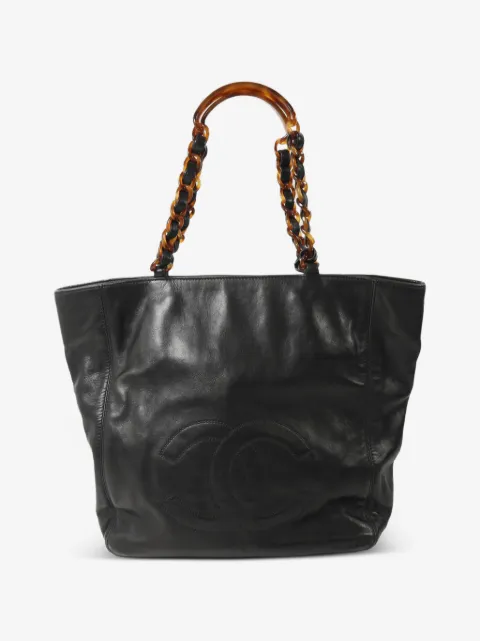 CHANEL Pre-Owned CC tortoise-shell handle tote bag