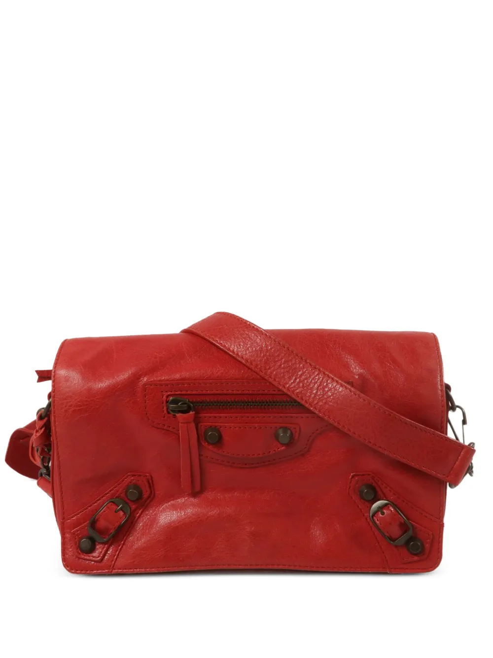 Balenciaga Pre-Owned Schultertasche mit Nieten - Rot
