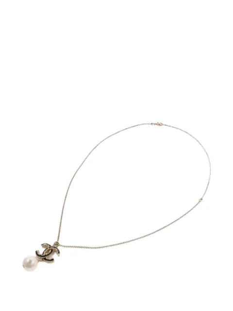 CHANEL Pre-Owned CC faux-pearl necklace