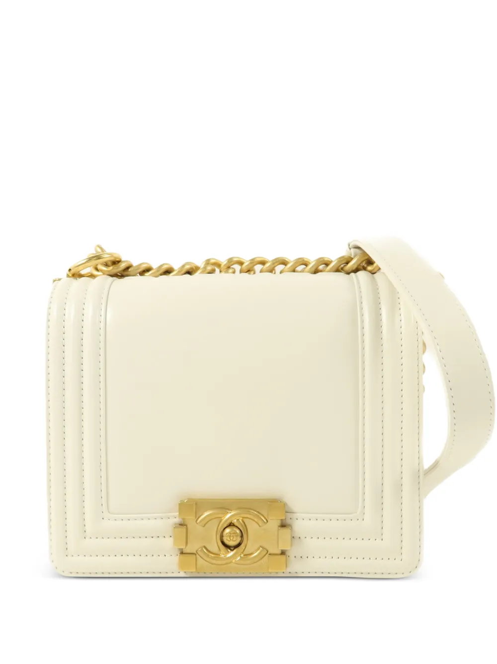 CHANEL Pre-Owned mini Boy chain shoulder bag - White