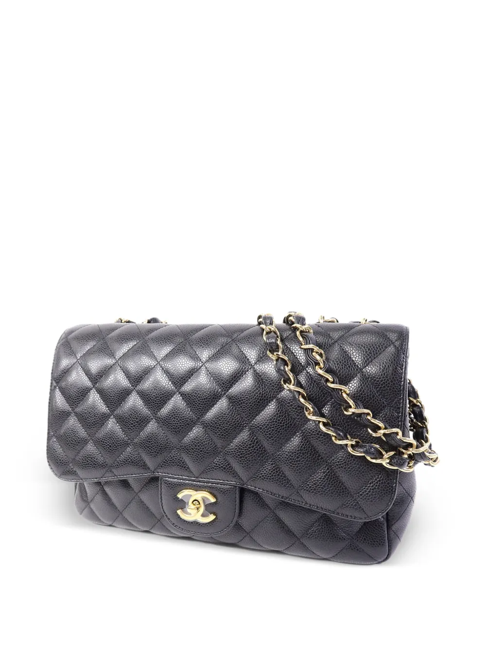 CHANEL Pre-Owned CC gewatteerde schoudertas met draaislot Zwart