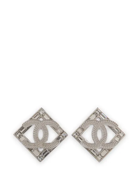 CHANEL Pre-Owned CC diamond-shaped earrings