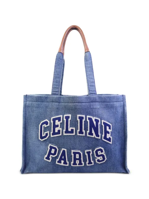 Celine Pre-Owned logo-patch denim tote bag