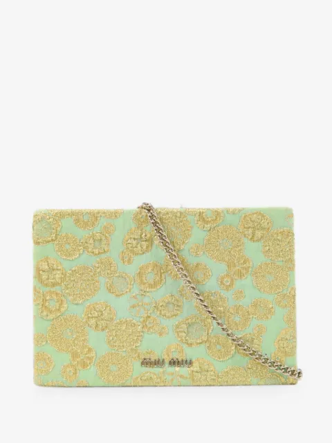 Miu Miu Pre-Owned bolsa de mano con cadena y lúrex floral