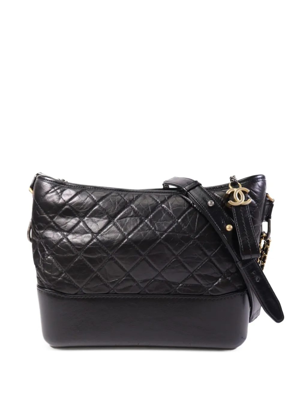 CHANEL Pre-Owned Gabrielle quilted lambskin shoulder bag - Black