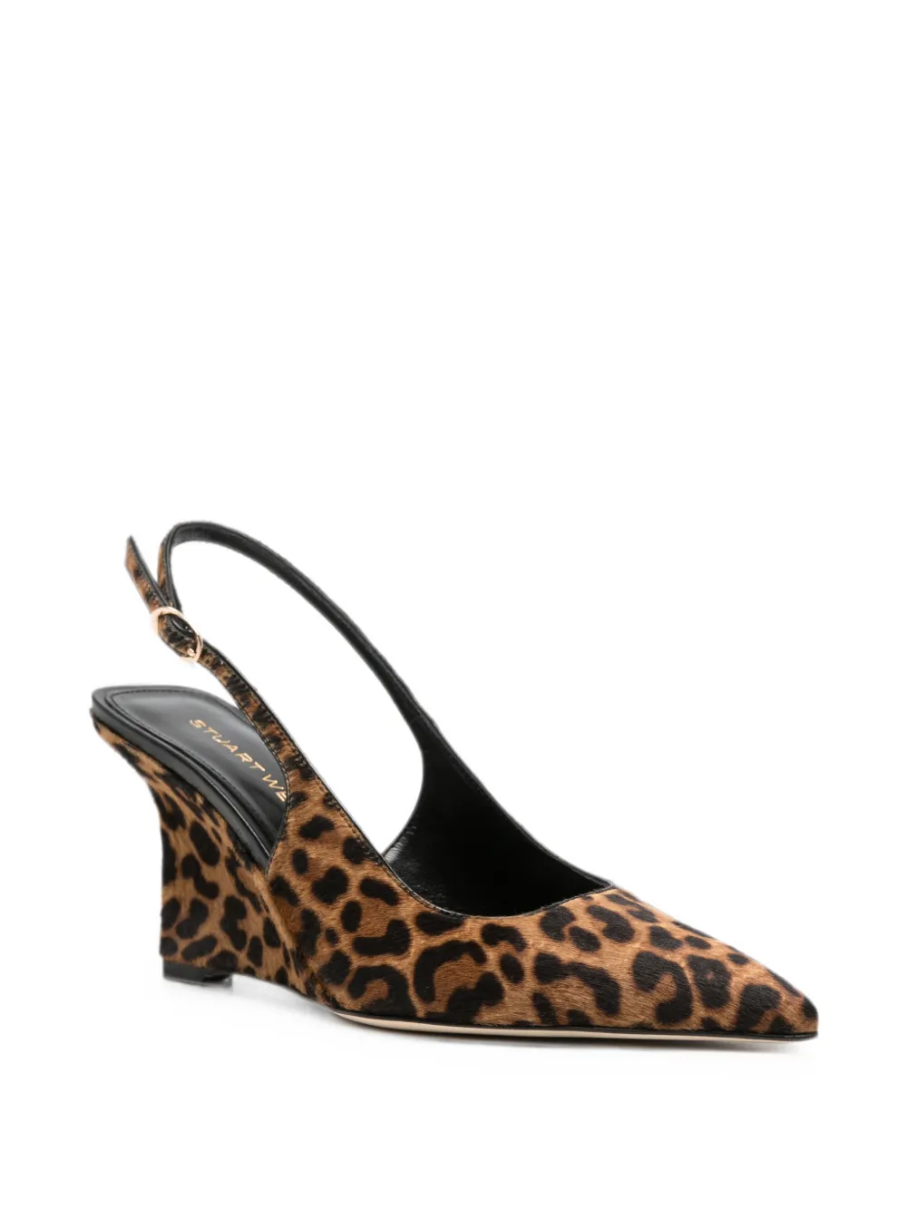 Stuart Weitzman Vinnie leopard-print wedge pumps Bruin