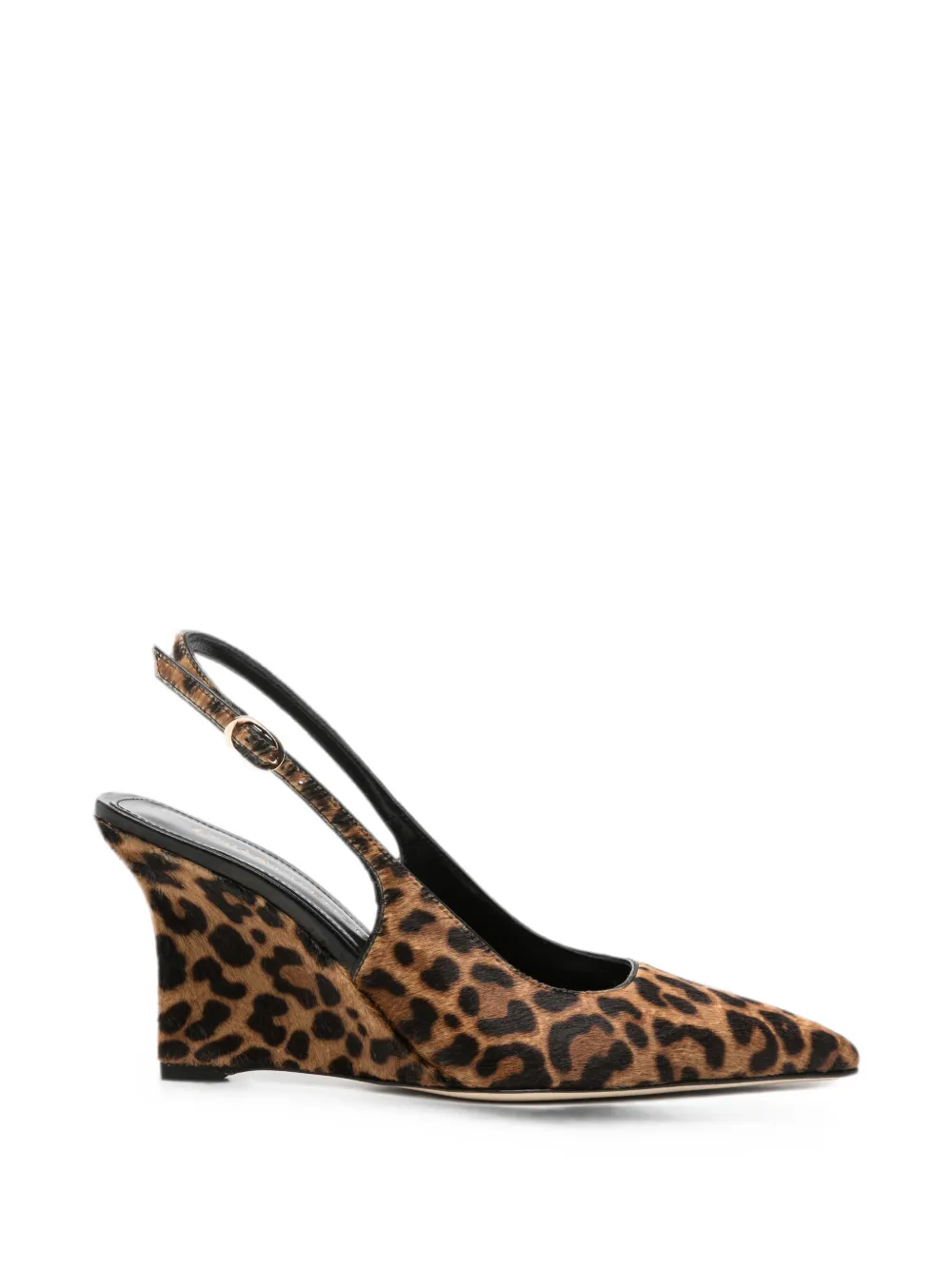 Stuart Weitzman Vinnie leopard-print wedge pumps Bruin