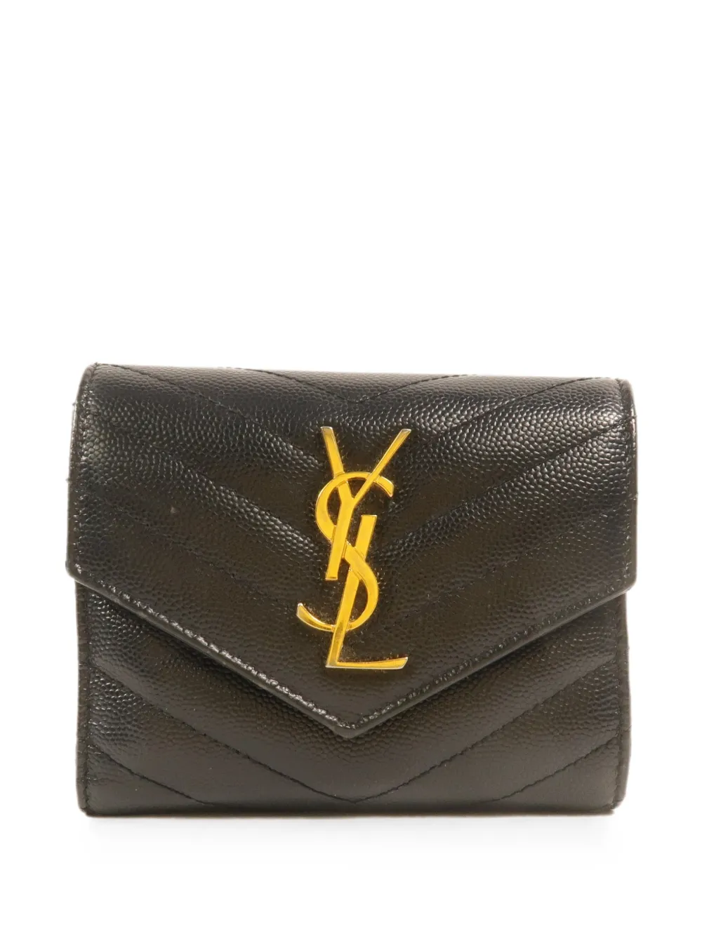 Saint Laurent Pre-Owned Cassandre matelassé leather wallet - Nero
