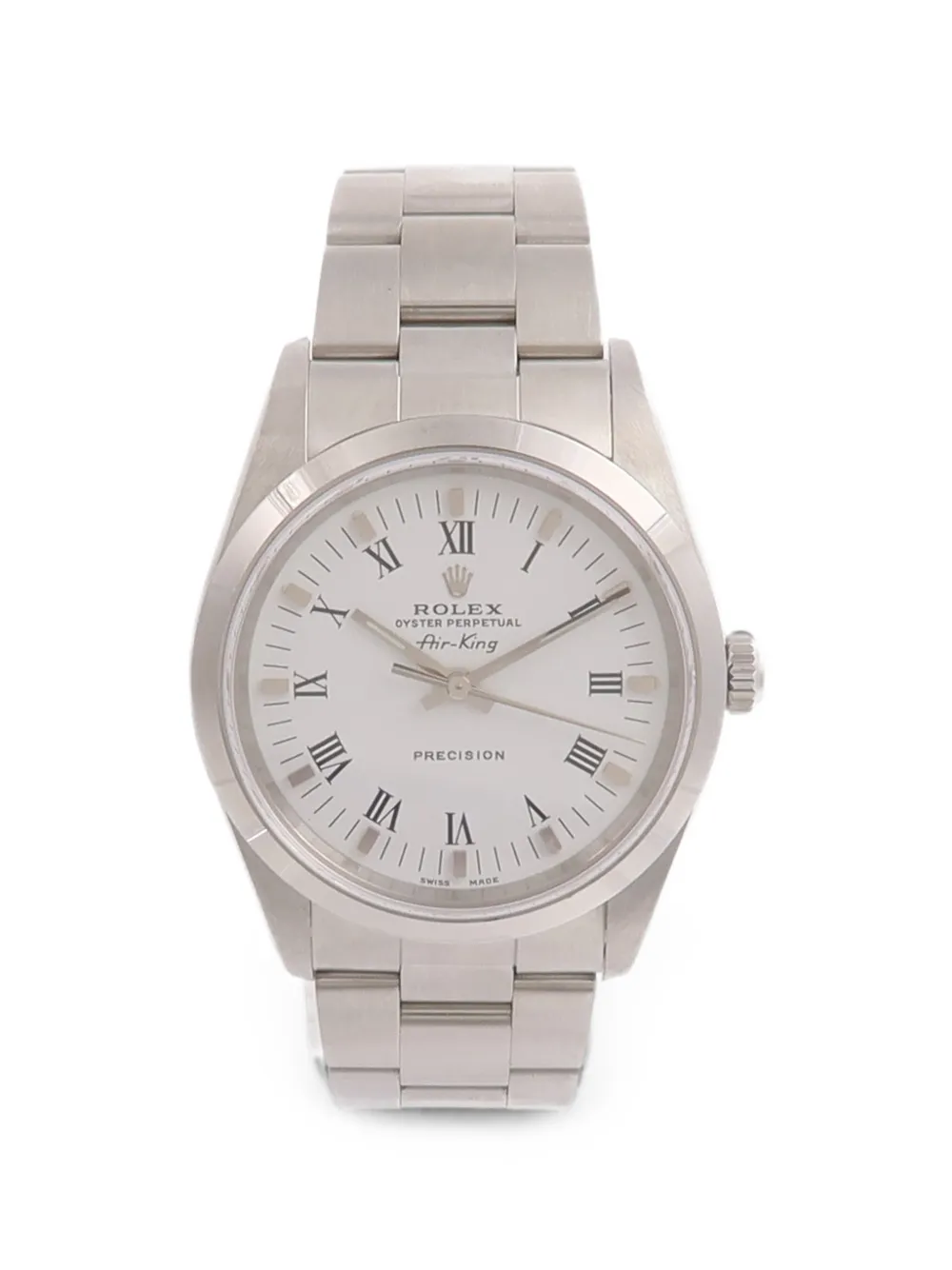 Pre-owned Rolex Air King 34mm Watch In White