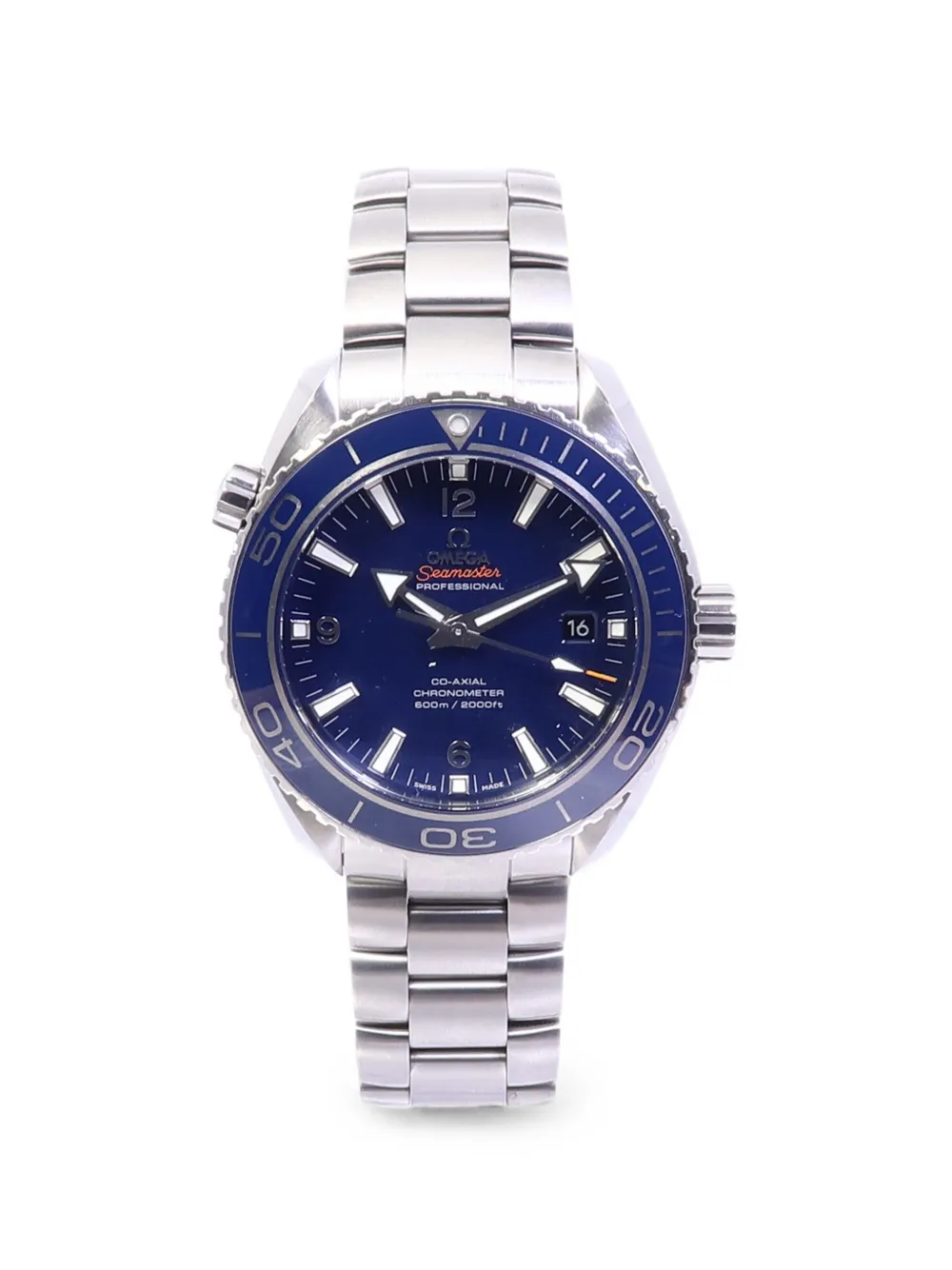 Pre-owned Omega Seamaster Planet Ocean 46mm Watch In Blue