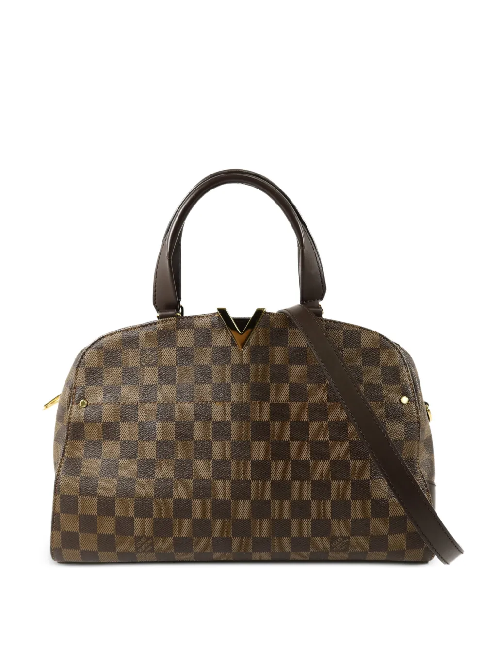 Louis Vuitton Pre-Owned Kensington Bowling check-pattern tote bag - Marrone