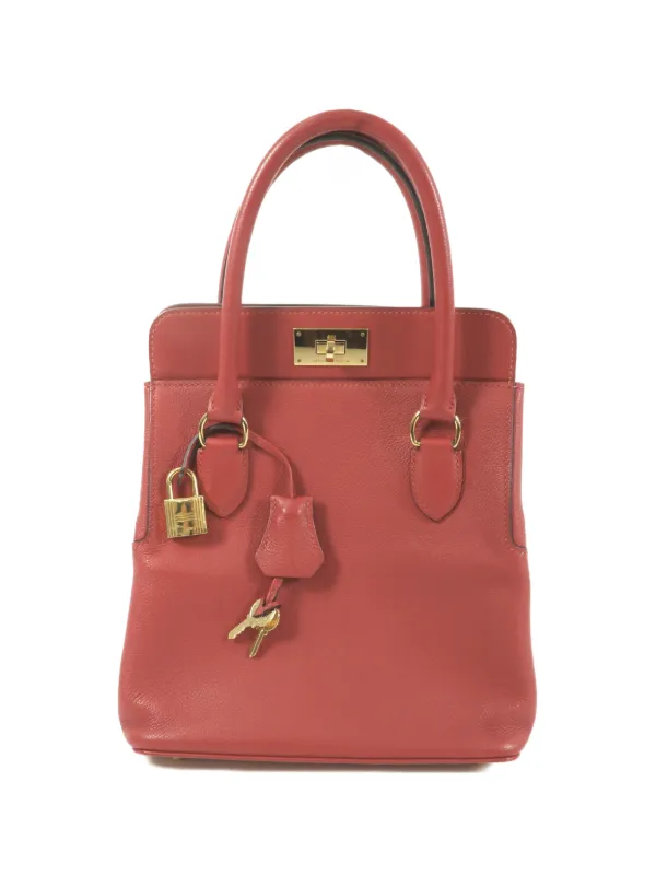 Hermès Pre-owned Toolbox 20 Evercolor Leather Tote Bag in Red