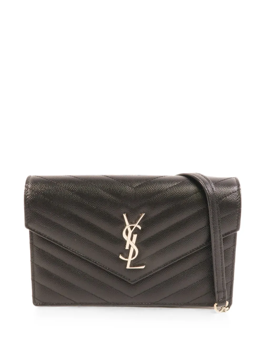 Saint Laurent Pre-Owned Cassandre leather shoulder bag - Black