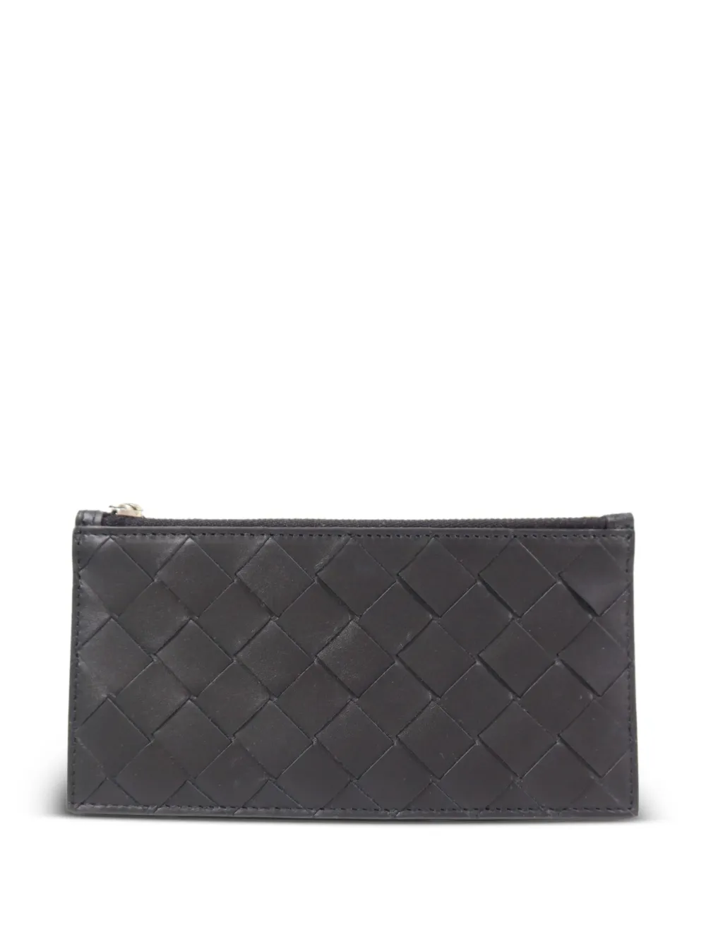 Bottega Veneta Pre-Owned leather zip card case - Schwarz