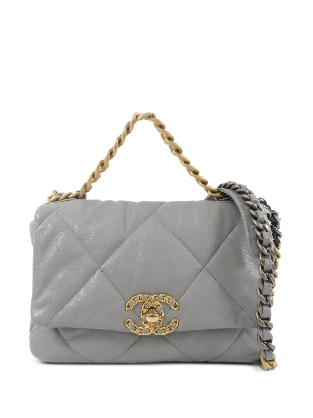 CHANEL Pre-Owned Chanel 19 chain shoulder bag - Grey