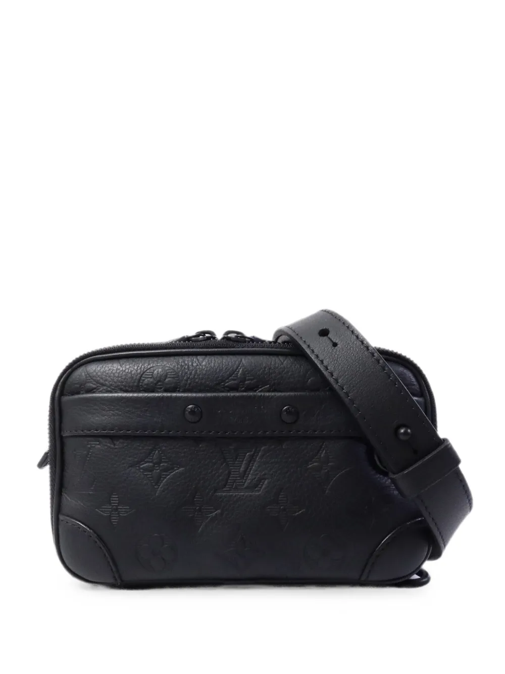 Louis Vuitton Pre-Owned Monogram Shadow Alpha mini shoulder bag - Black