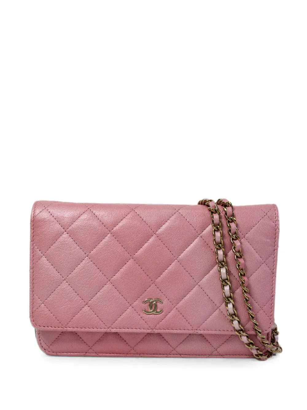 CHANEL Pre-Owned diamond-quilting interlocking CC shoulder bag - Rosa