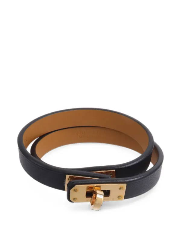 Hermès Pre-owned 2021 Mini Kelly Double Tour Bracelet in Black