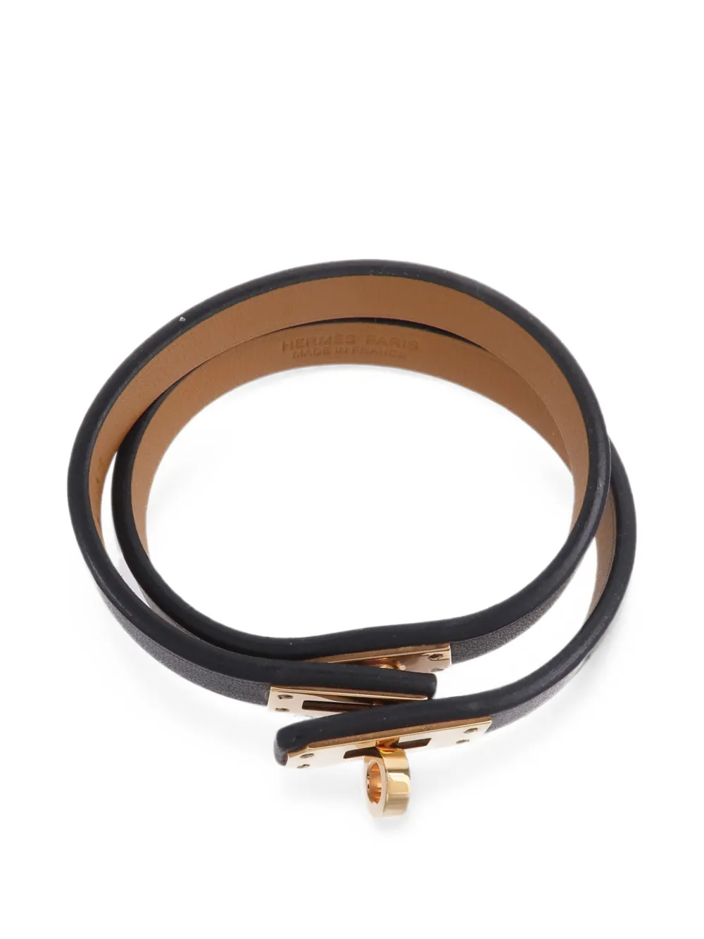 Hermès Pre-owned 2021 Mini Kelly Double Tour Bracelet in Black, view 4