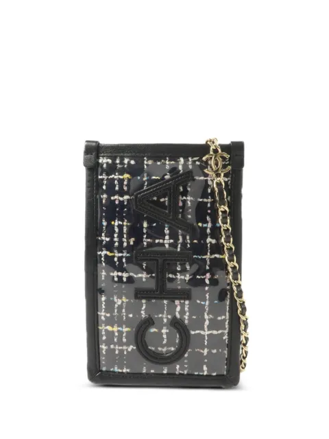 CHANEL Pre-Owned CC tweed phone-pouch mini bag