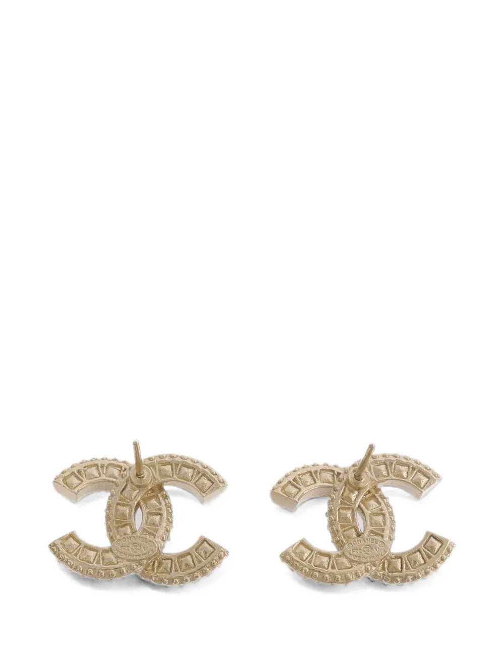 CHANEL Pre-Owned ココマーク クリスタル ピアス | ゴールドトーン