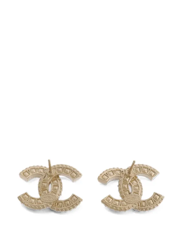 CHANEL Pre-Owned ココマーク クリスタル ピアス | ゴールドトーン