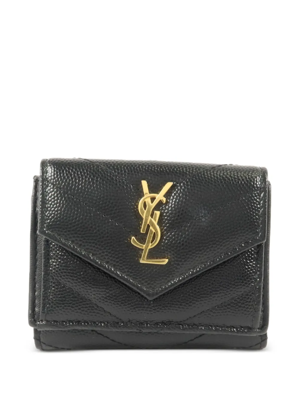 Saint Laurent Pre-Owned small Monogram Envelope quilted wallet - Nero