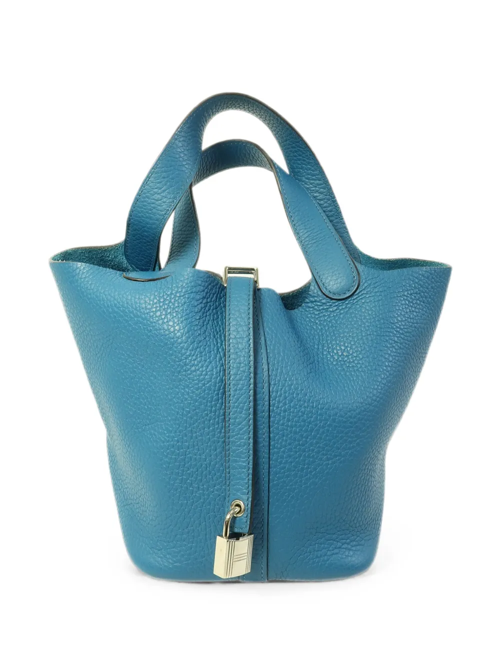 Pre-owned Hermes 2013 Pm Picotin Leather Tote Bag In Blue