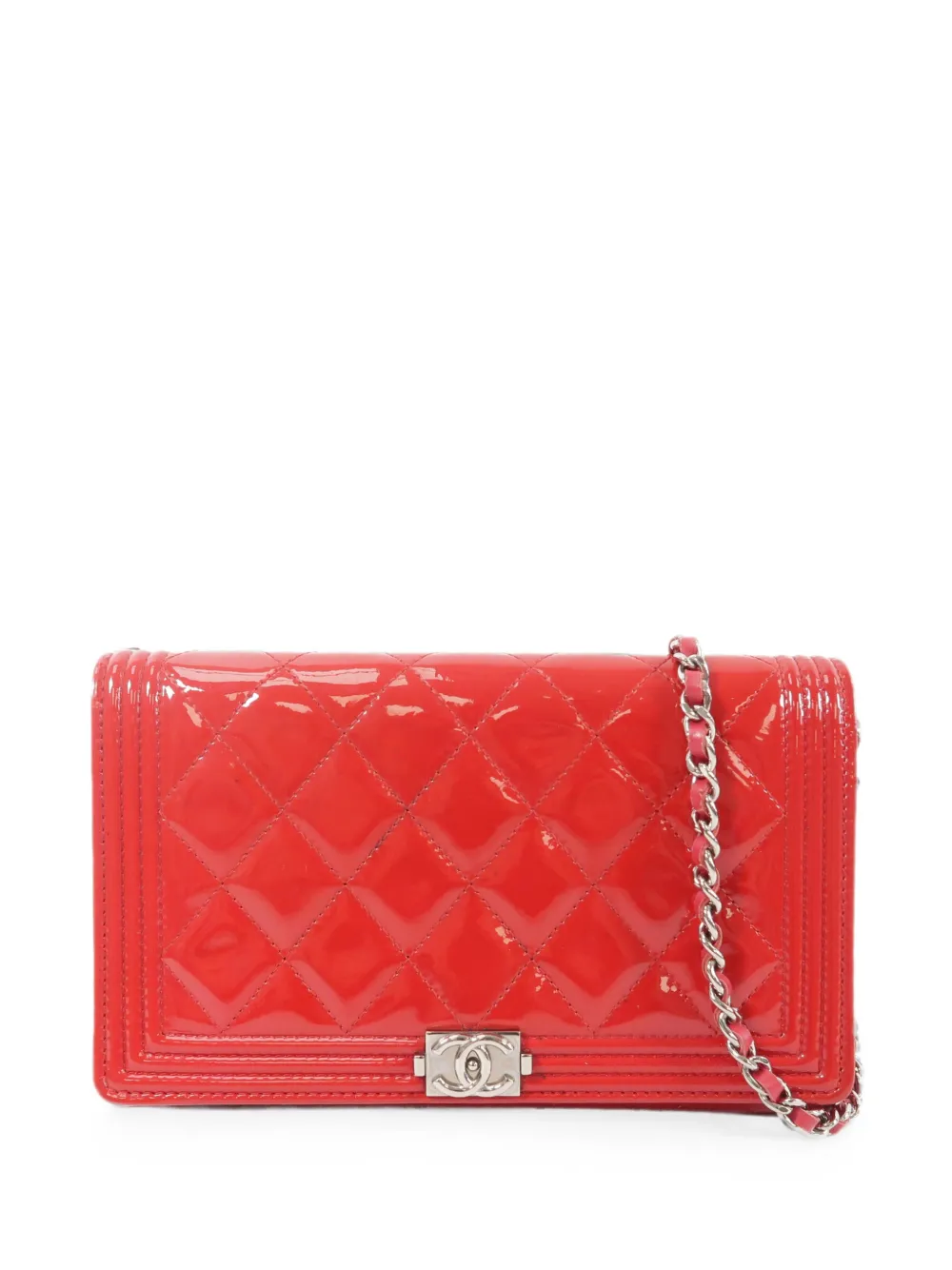 CHANEL Pre-Owned Boy diamond-quilted mini bag - Rosso