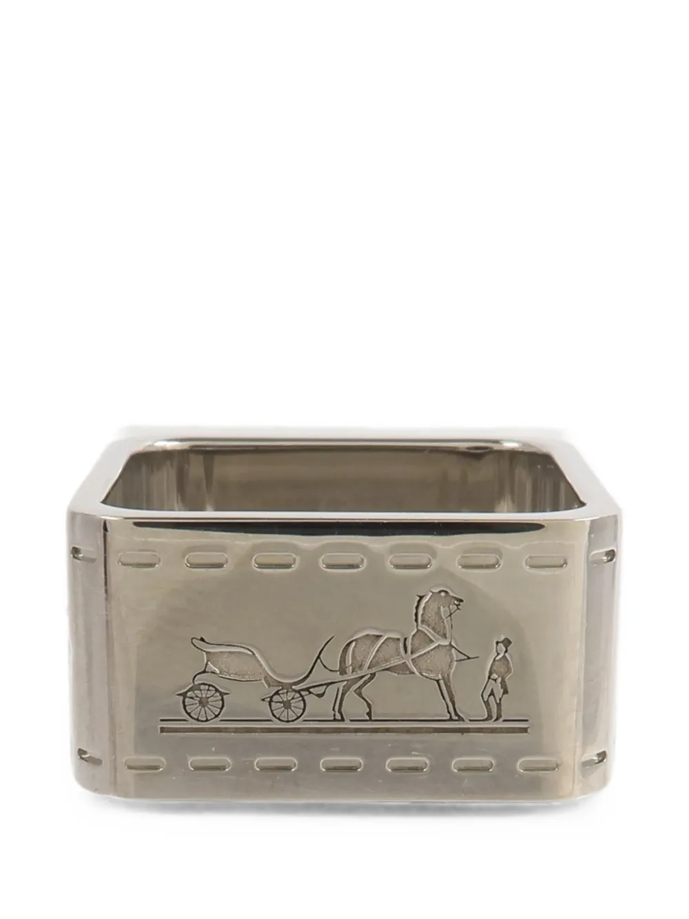 Hermès Pre-Owned logo-engraved scarf ring - Argento