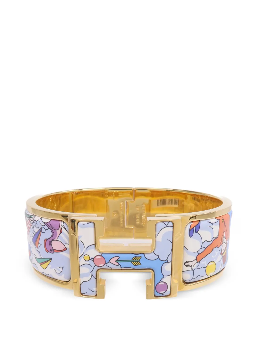 Hermès Pre-Owned Dans les Nuages clic-clac H enamel bracelet - Oro