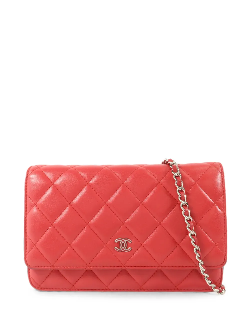 CHANEL Pre-Owned quilted Wallet On Chain shoulder bag - Red