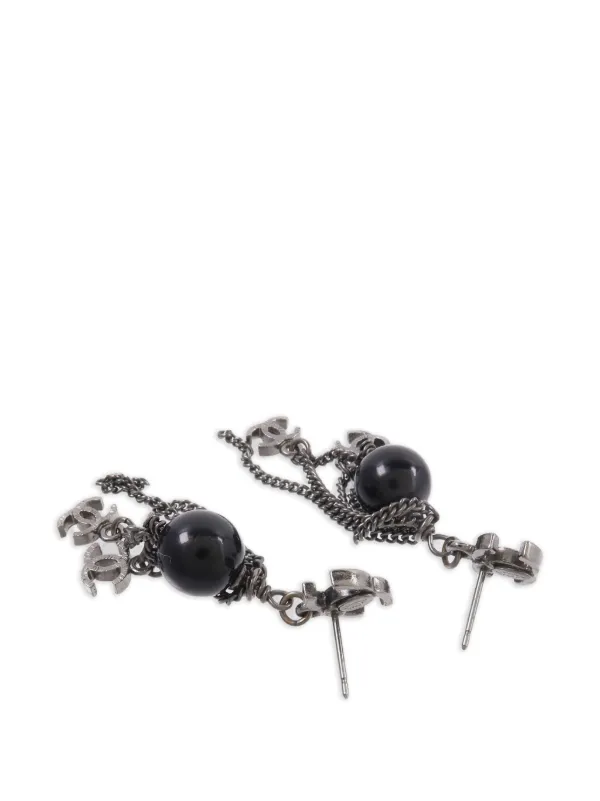 CHANEL Pre-Owned ココマーク ドロップピアス | シルバートーン