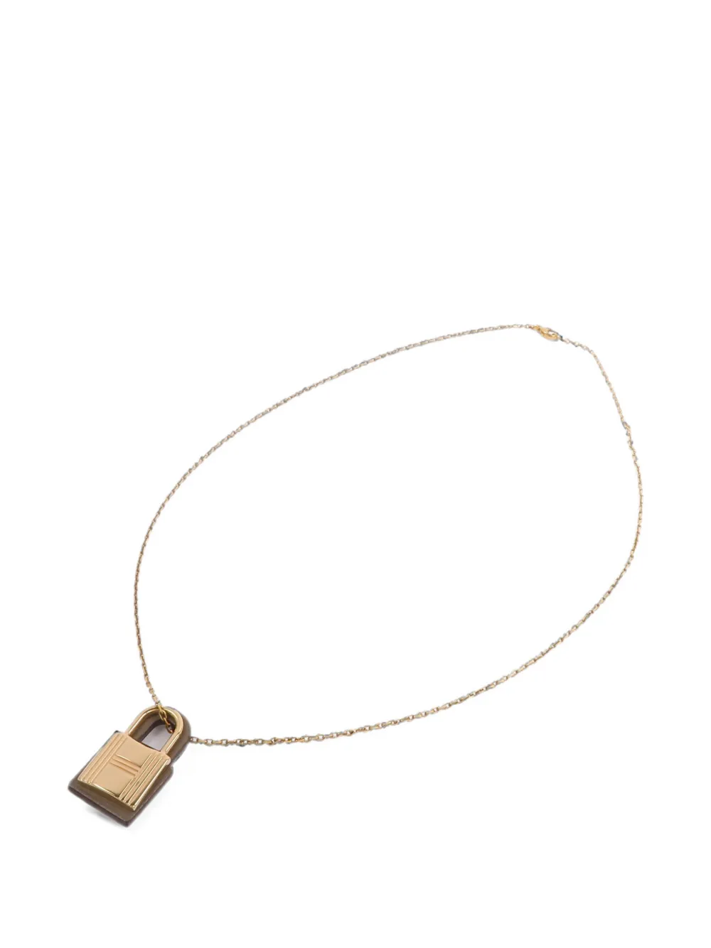 Hermès Pre-Owned 2021 O'Kelly leather and metal necklace - Grigio