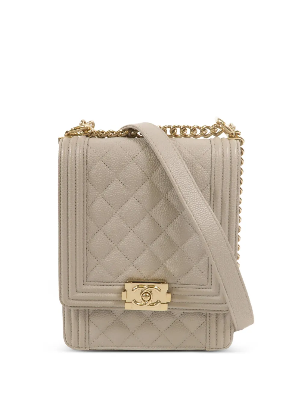 CHANEL Pre-Owned Boy North-South quilted mini bag - Grigio