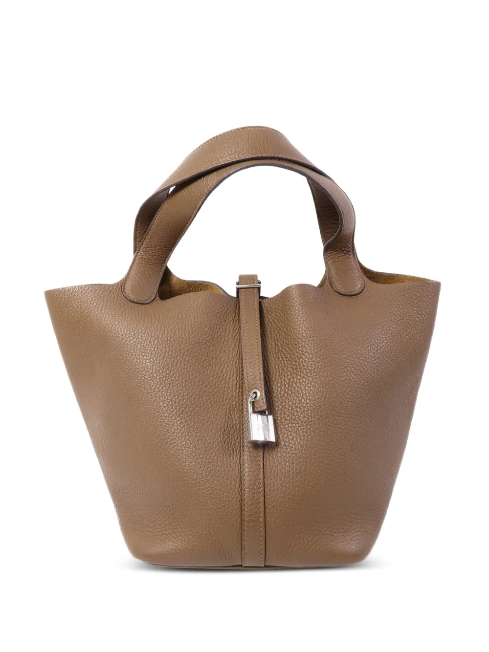 Hermès Pre-Owned 2022 MM Picotin Clemence-leather tote bag - Marrone