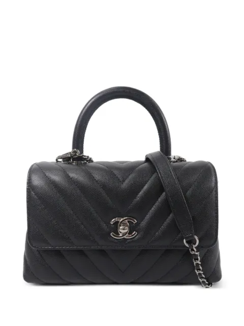 CHANEL Pre-Owned small Coco Handle chevron-quilted tote bag