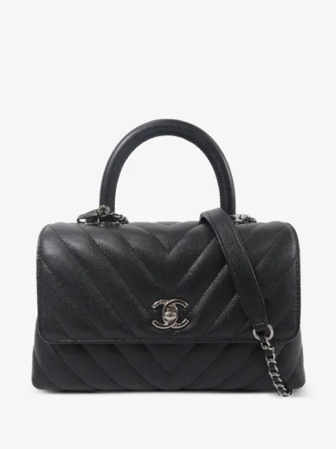CHANEL Pre-Owned small Coco Handle chevron-quilted tote bag