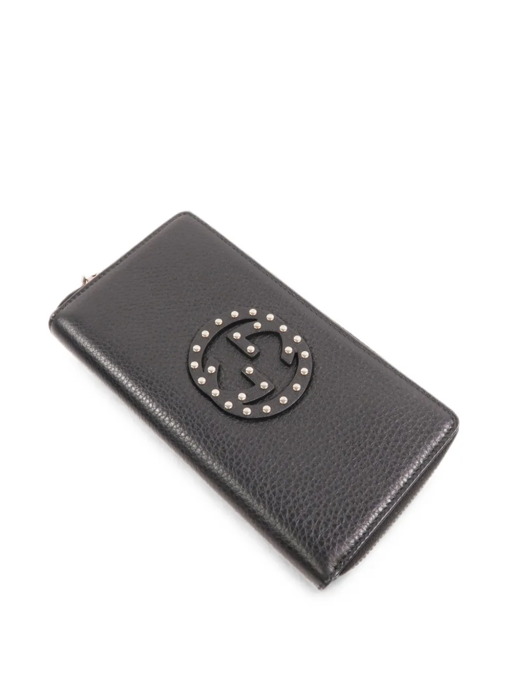 Gucci Pre-owned Studded Gg-interlocking Zip Wallet in Black, view 4