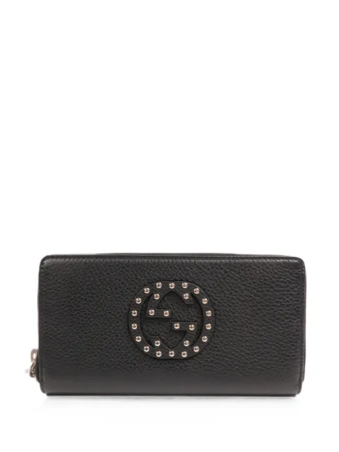 Gucci Pre-Owned studded GG-Interlocking zip wallet